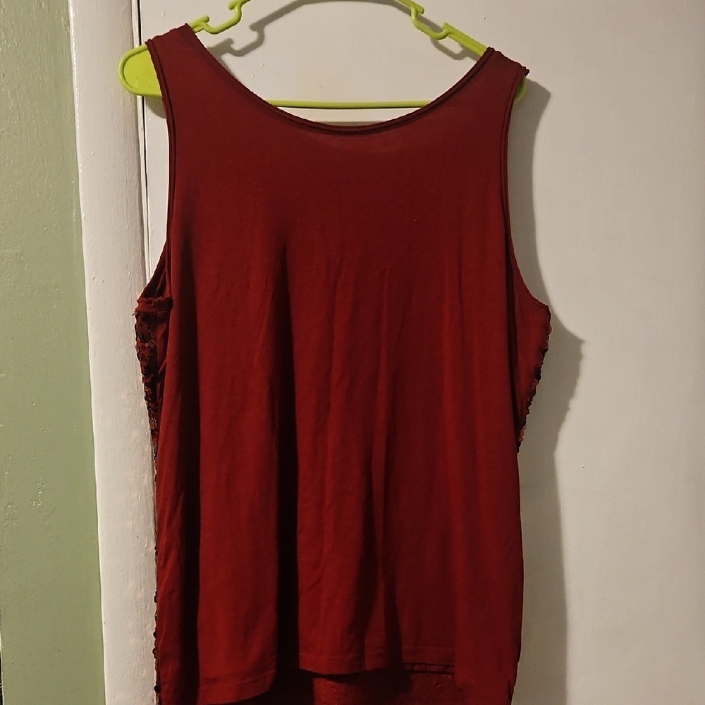 Garnet Hill Sparkling Red Sequin Tank Top - Picture 3 of 3